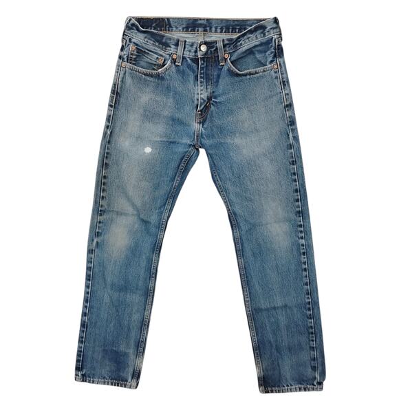 Levi's Other - Levi's 505 Straight Jeans Size 31 x 32 Mid Blue Wash Denim Zipper Closure